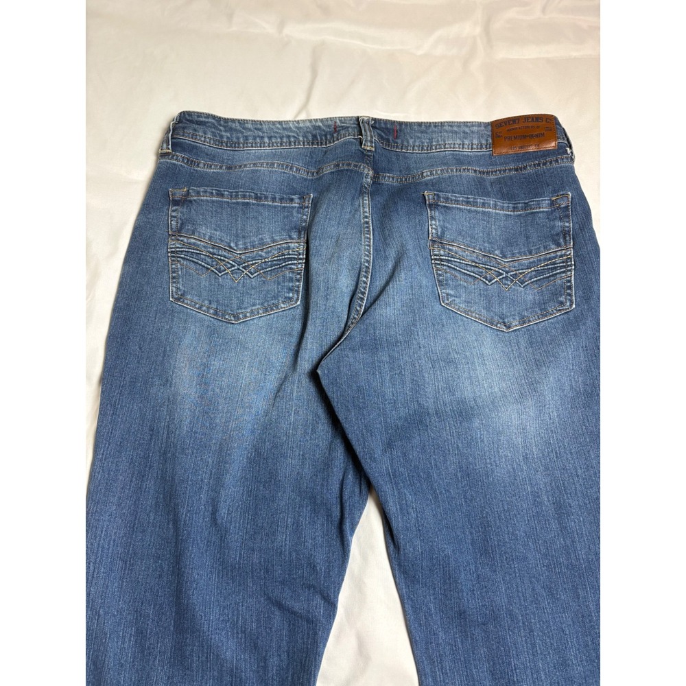 Seven7 Straight Fit Jeans Mens 38x32 Blue Excellent Stretch Denim Pants - Picture 6 of 14